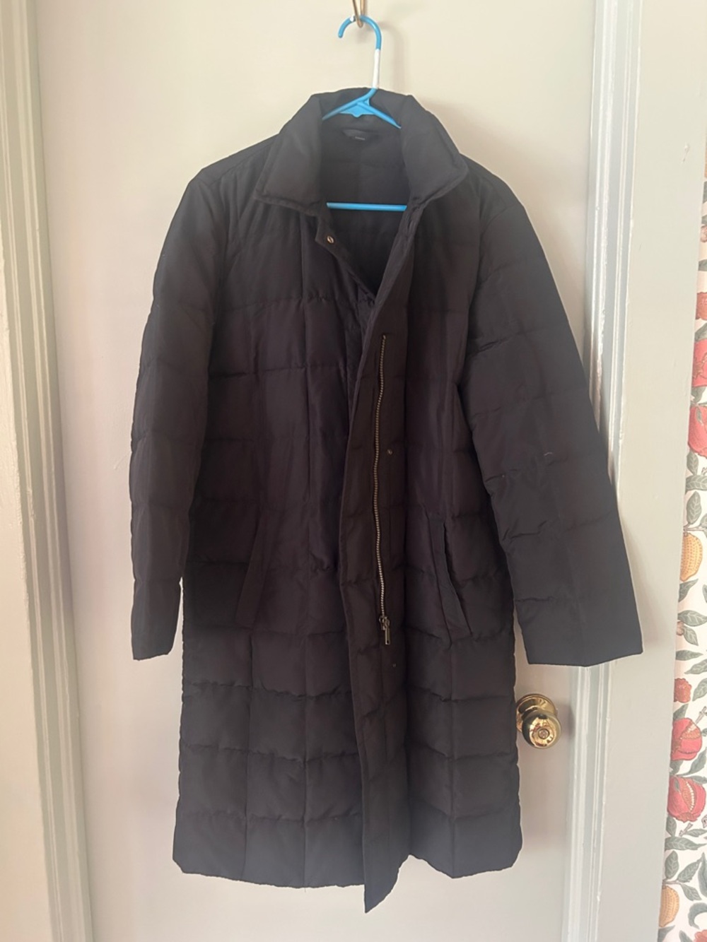 Weekend MaxMara long Black Quilted Puffer Coat sz 12